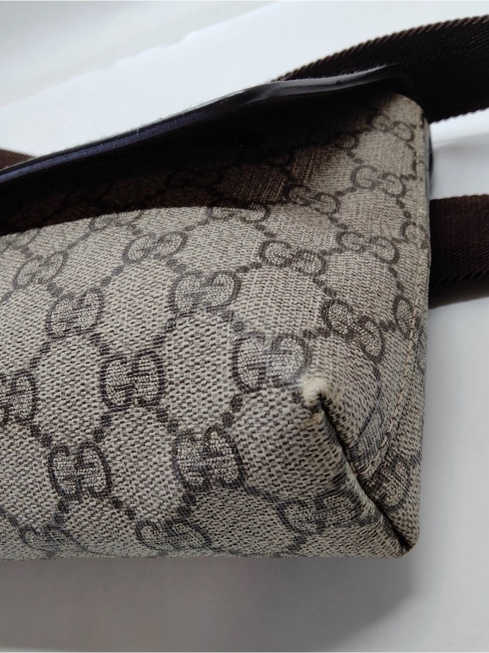 Gucci Brown Leather & GG PVC waist Bag - Picture 6 of 12